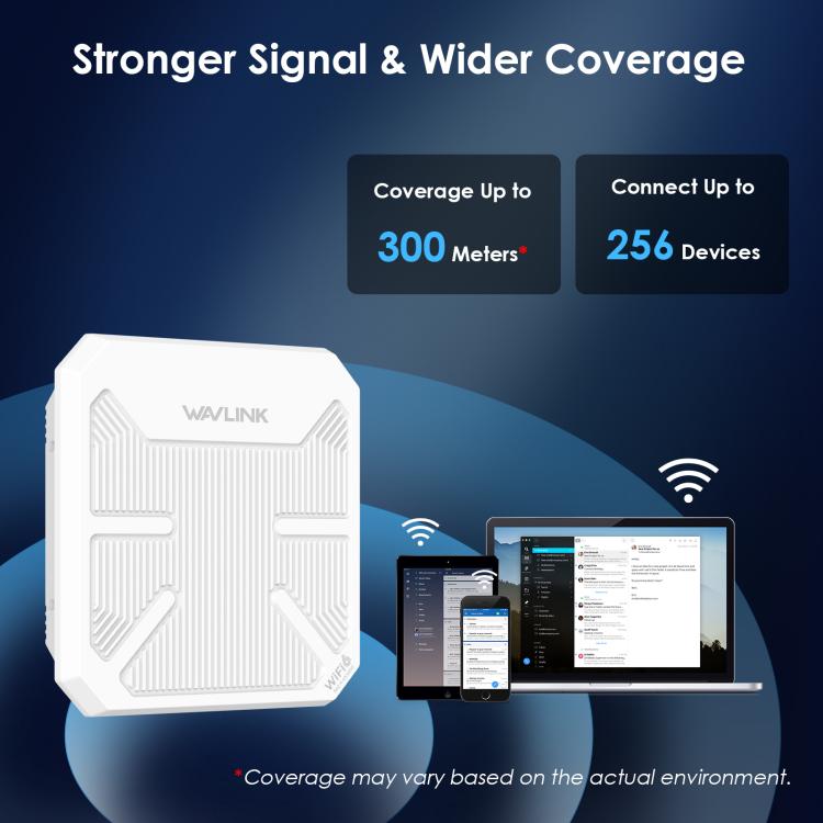 WAVLINK WN573HP3 Built-In 12dBi Directional Antenna Outdoor AX3000 Dual Band Repeater, US Plug, EU Plug, UK Plug, AU Plug WAVLINK WN573HP3 Built-In 12dBi Directional Antenna Outdoor AX3000 Dual Band Repeater, US Plug, EU Plug, UK Plug, AU Plug